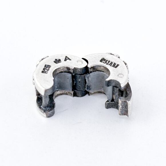 Vintage CHAM Thailand Sterling Silver 925 1cm Floral Clip Charm Bead - Picture 6 of 9